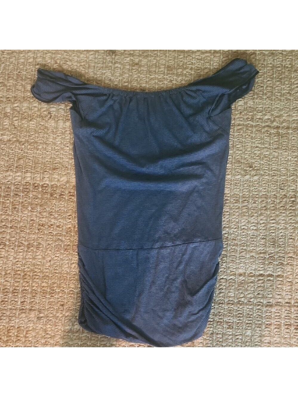 Blue Off-Shoulder Sleeve Rouched Goth Grundge Medium Comfy Bodycon Mini Dress